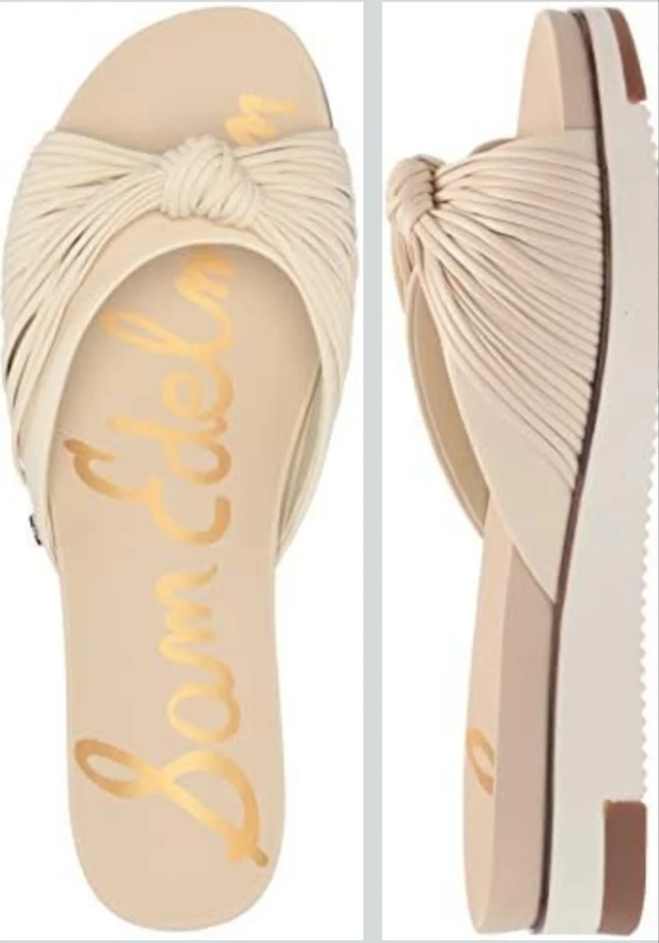 SAM EDELMAN ADRIEL KNOTTED PLATFORM SANDALS CREAM SZ 7.5
